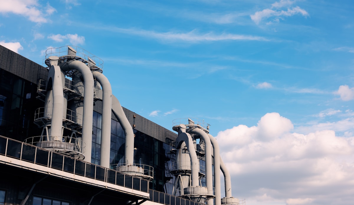 Exterior of a large industrial building