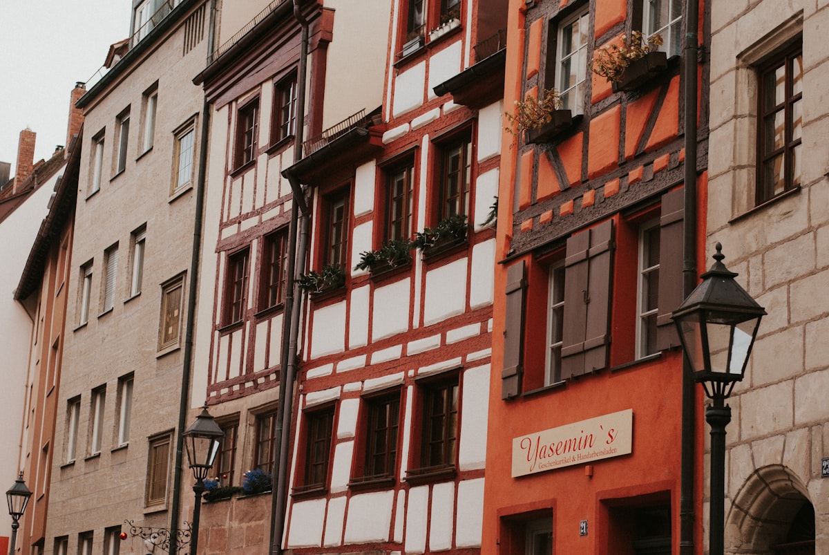 Row of European residential houses